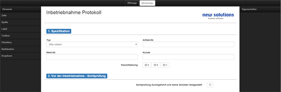 Vorschau der Checkliste im Checkware-Designer